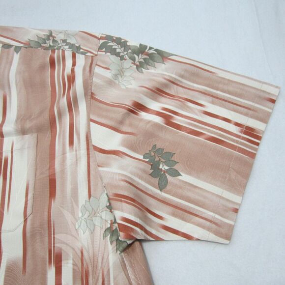 Tommy Bahama Hawaiian shirt Mens 2xl Coral Pink button up short sleeve 100% silk - Picture 5 of 12